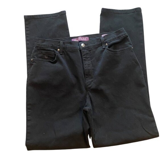 Gloria Vanderbilt Amanda Jeans Missy 14 Long Black #189L - Picture 4 of 8